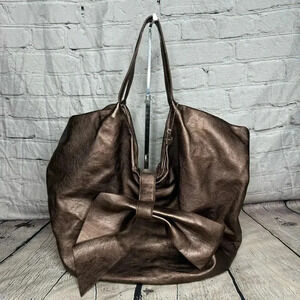 Big Buddha Metallic Bow Flap Shoulder Bag